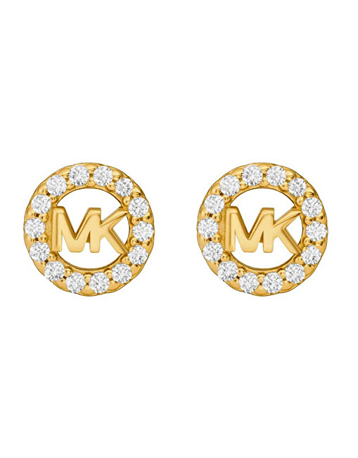 Michael Kors Módní pozlacené náušnice pecky se zirkony MKC1727CZ710