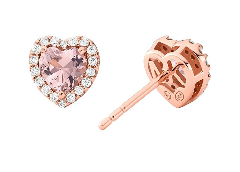 Michael Kors Romantické pozlátené náušnice so zirkónmi MKC1519A2791 ružové zlato, číra, ružová