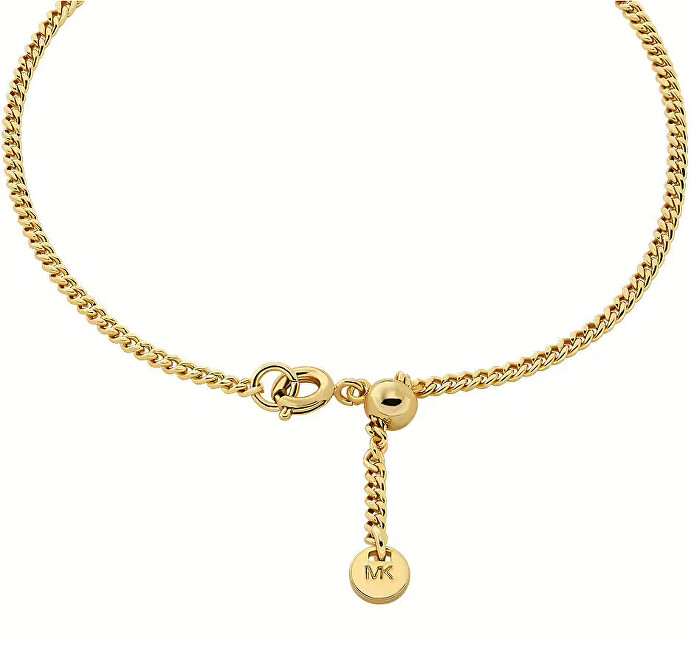 Michael Kors Slušivý pozlacený náramek s logem Premium MKJ8576710
