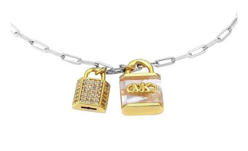 Michael Kors Stylový bicolor náramek se zirkony a perletí Premium MKC1742TL931