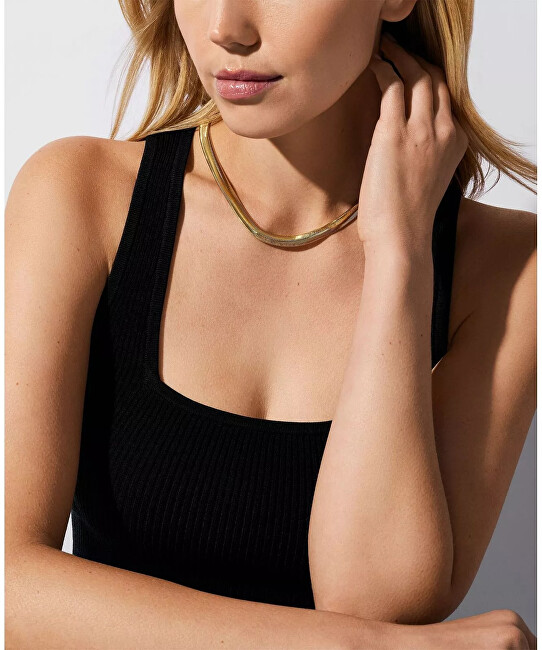 Michael Kors Výrazný pozlacený náhrdelník Hádek Metallic Muse MKJ8486710
