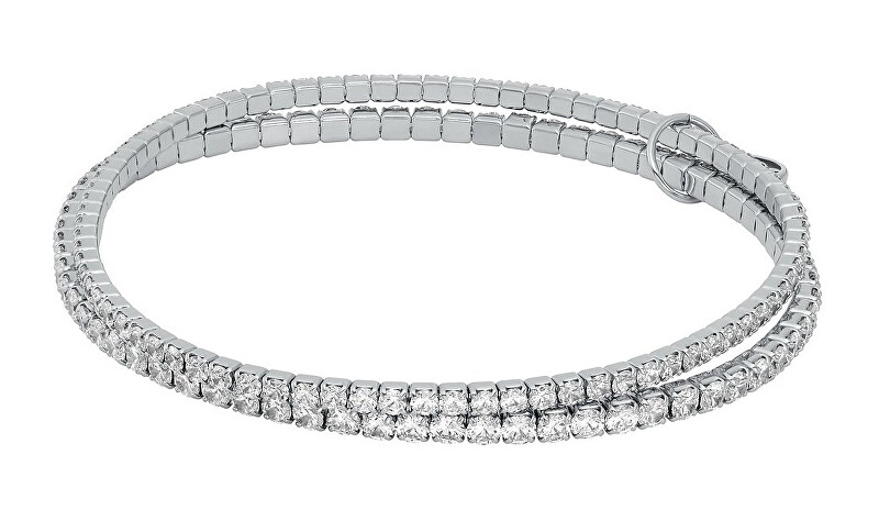 Michael Kors Dvojitý tenisový náramek se zirkony Brilliance Kors MKJ8359CZ040 čirá, stříbrná