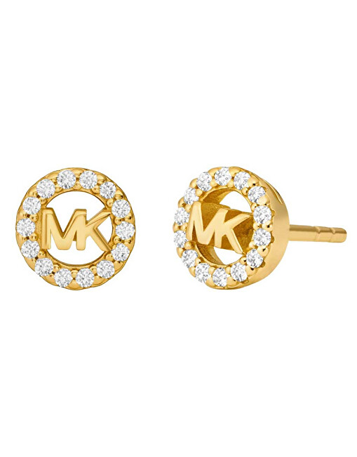 Michael Kors Módní pozlacené náušnice pecky se zirkony MKC1727CZ710