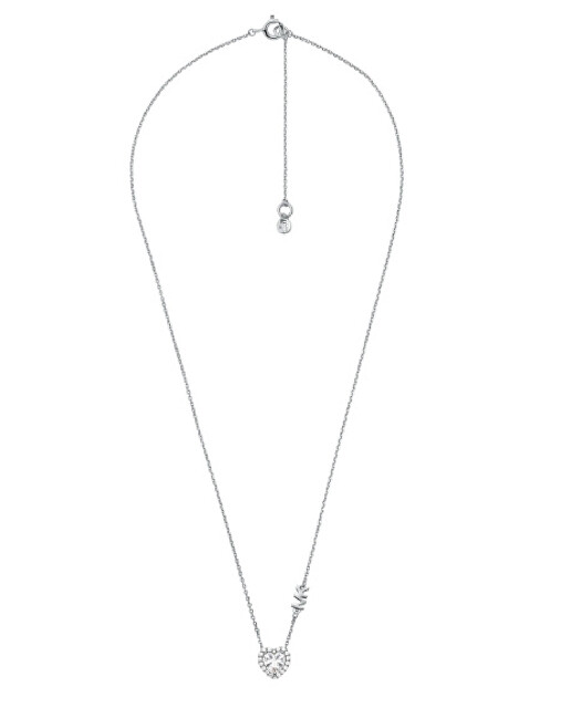 Michael Kors Něžný stříbrný náhrdelník se zirkony Pavé Heart MKC1520AN040