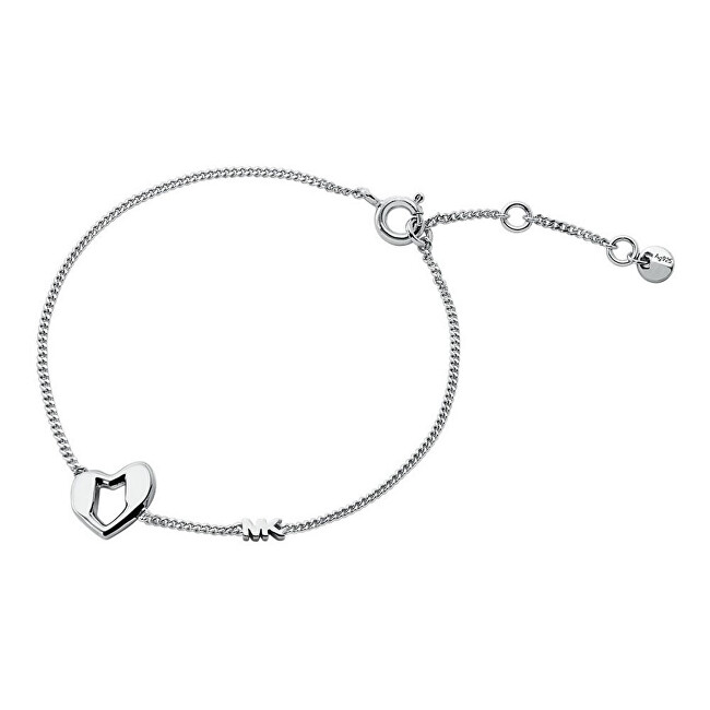 Michael Kors Romantický stříbrný náramek se srdíčkem Love Kors MKC1778040