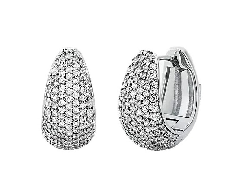 Michael Kors Trblietavé kruhové náušnice Teardrop Metallic Muse MKJ8580040 číra, strieborná