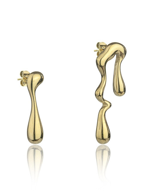 Marc Malone Asymetrické pozlacené náušnice Averie Gold Earrings MCE24018G