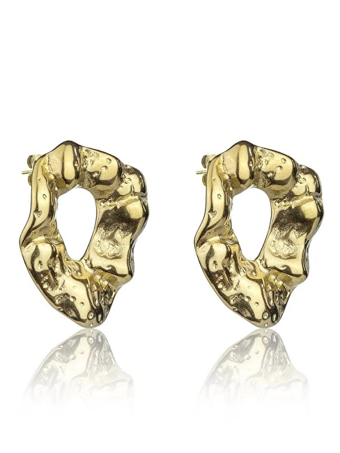 Marc Malone Designové pozlacené náušnice Haisley Gold Earrings MCE24014G