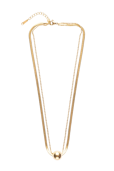 Marc Malone Dvojitý pozlacený náhrdelník Skye Gold Necklace MCN24001G