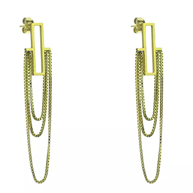 Marc Malone Krásné pozlacené visací náušnice Ryan Gold Earrings MCE24028G