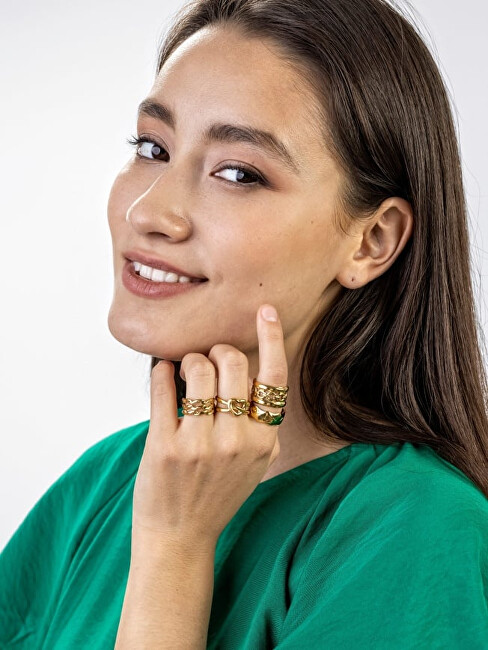 Marc Malone Módny pozlátený prsteň Lyla Gold Ring MCR23013G