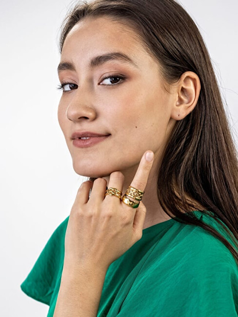 Marc Malone Módny pozlátený prsteň Lyla Gold Ring MCR23013G