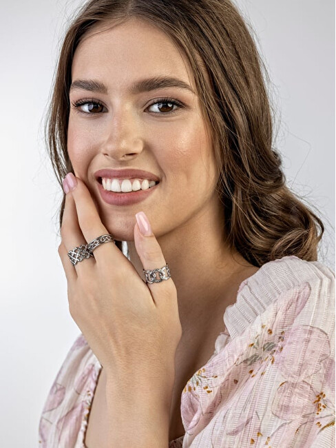 Marc Malone Otevřený ocelový prsten Madeline Silver Ring MCR23001S
