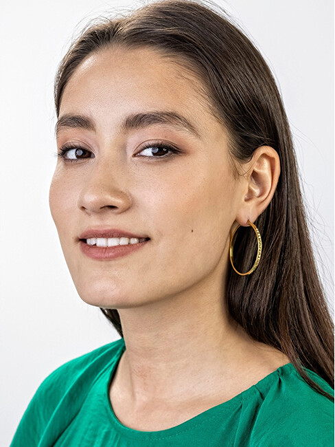 Marc Malone Pozlacené kruhové náušnice Addison Gold Earrings MCE23017G