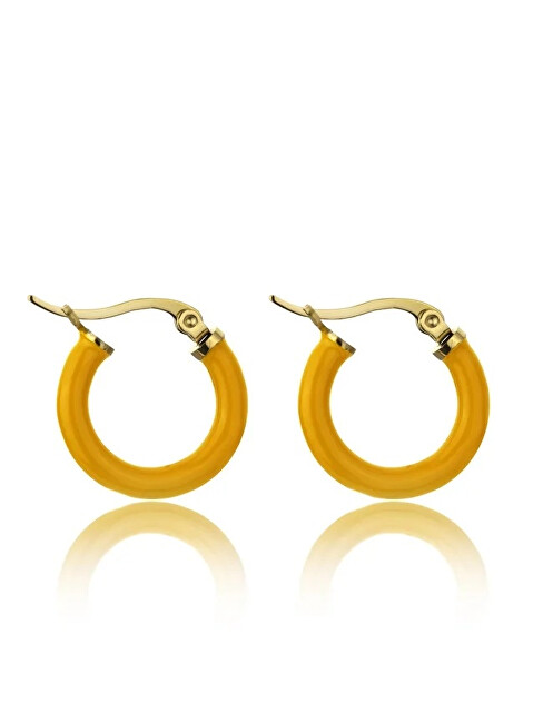 Marc Malone Pozlacené kruhy se smaltem Laura Orange Earrings MCE23149G