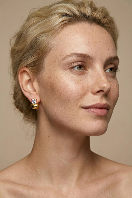 Marc Malone Pozlacené moderní náušnice Promise Earrings MCE260684G