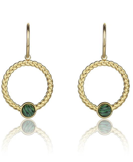 Marc Malone Pozlacené náušnice 2v1 Ellie Green Earrings MCE23001G