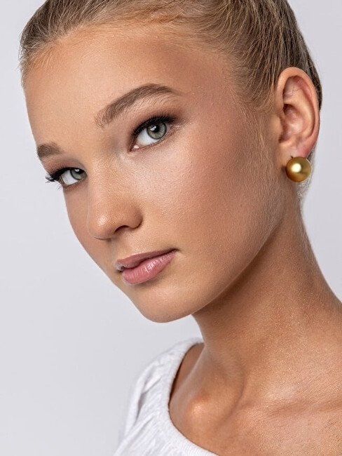 Marc Malone Pozlacené ocelové náušnice Carter Gold Earrings MCE24036G