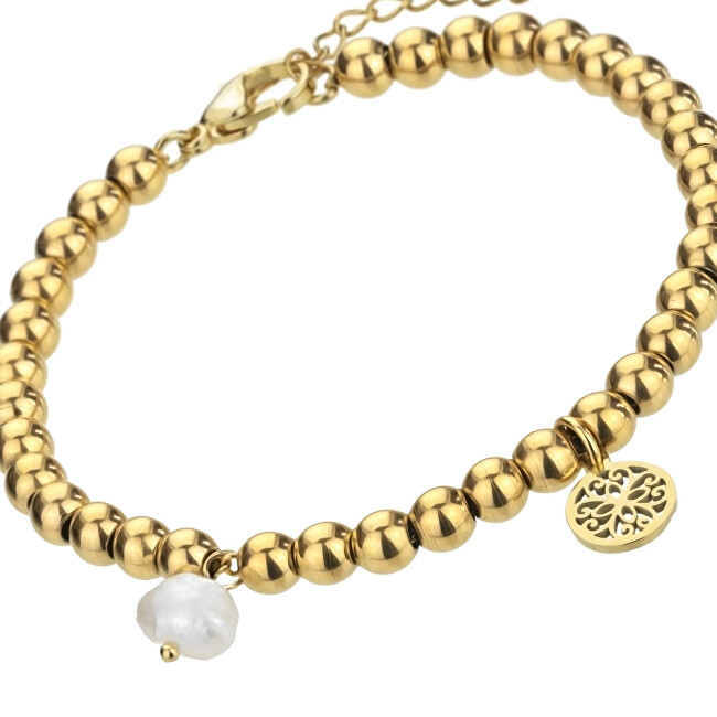 Marc Malone Pozlacený korálkový náramek Layla Gold Bracelet MCB23015G