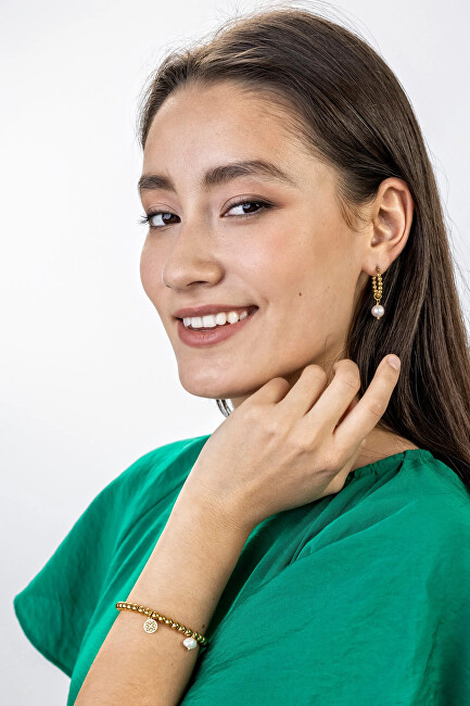 Marc Malone Pozlacený korálkový náramek Layla Gold Bracelet MCB23015G