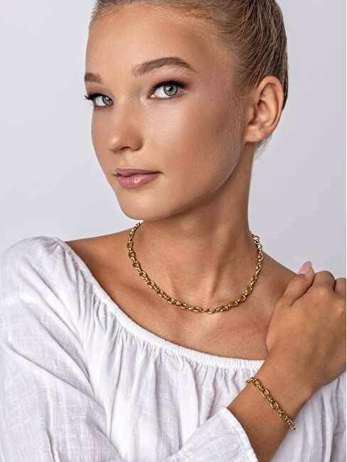 Marc Malone Pozlacený náhrdelník z oceli Elisa Gold Necklace MCN24019G