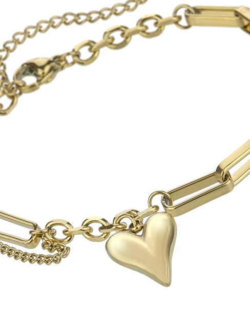 Marc Malone Pozlacený náramek se srdíčkem Scarlet Gold Bracelet MCB24003G