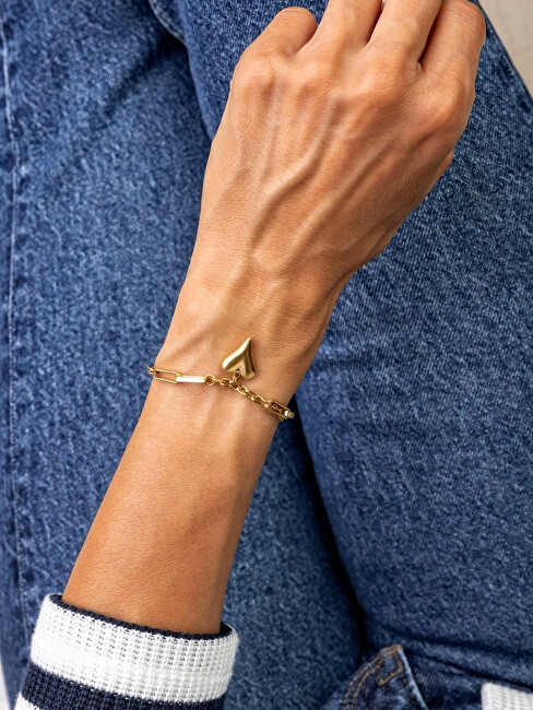 Marc Malone Pozlacený náramek se srdíčkem Scarlet Gold Bracelet MCB24003G