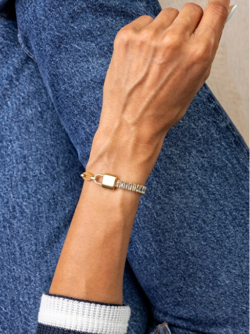 Marc Malone Pozlacený náramek se zirkony Jacqueline White Bracelet MCB24037G