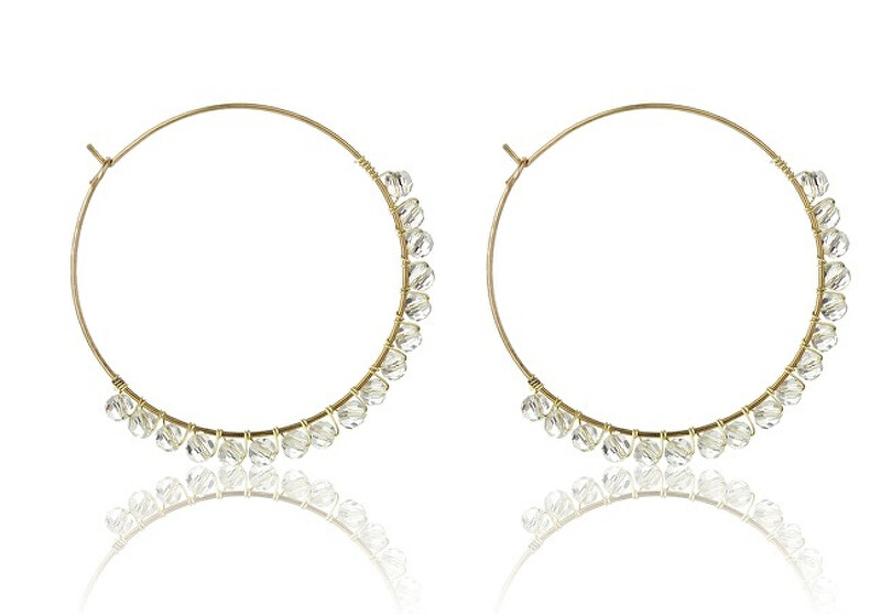 Marc Malone Fashion pozlacené kruhy Naomi White Earrings MCE23029G