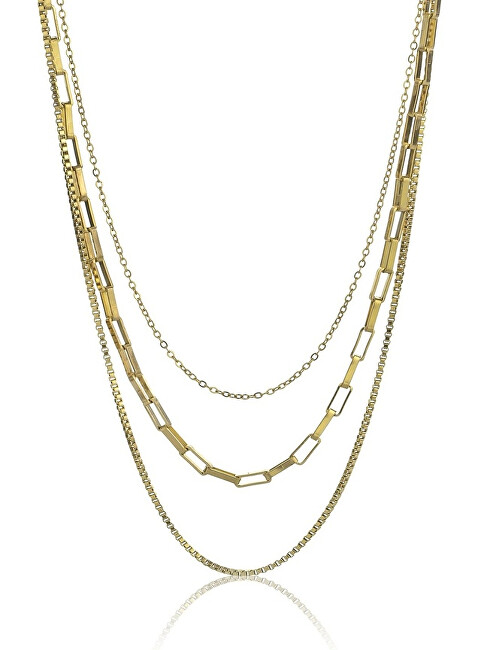 Marc Malone Trojitý pozlacený náhrdelník Francesca Gold Necklace MCN24014G