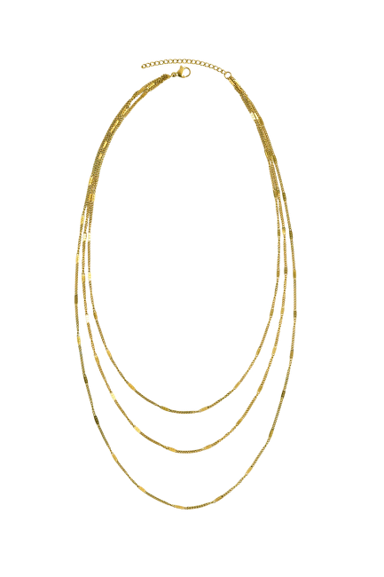 Marc Malone Trojitý pozlacený náhrdelník Velmira Gold MCN260630G
