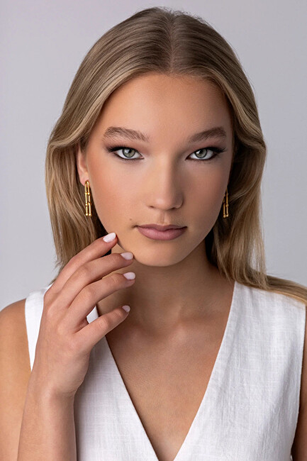 Marc Malone Úchvatné pozlacené visací náušnice Ivy Gold Earrings MCE250180G
