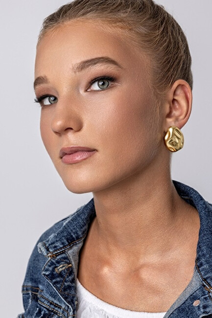 Marc Malone Výrazné pozlacené náušnice Eve Gold Earrings MCE24017G