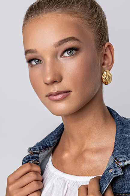Marc Malone Výrazné pozlacené náušnice Eve Gold Earrings MCE24017G