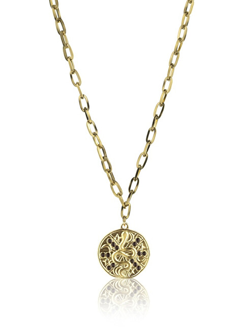 Marc Malone Výrazný pozlacený náhrdelník Ariana Black Necklace MCN23021G