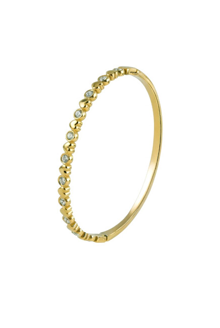 Marc Malone Elegantní pevný náramek s čirými krystaly Nyra Gold MCB260845G