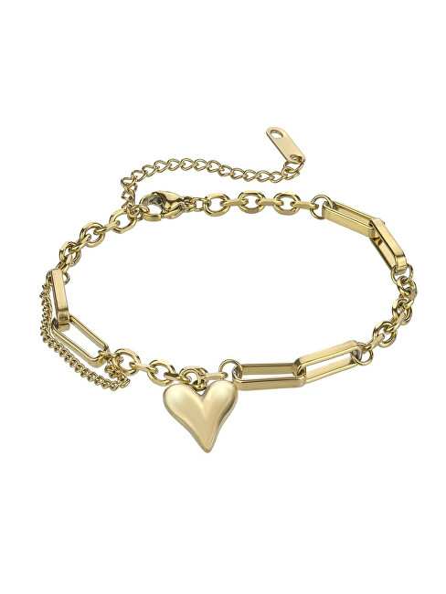 Marc Malone Pozlacený náramek se srdíčkem Scarlet Gold Bracelet MCB24003G