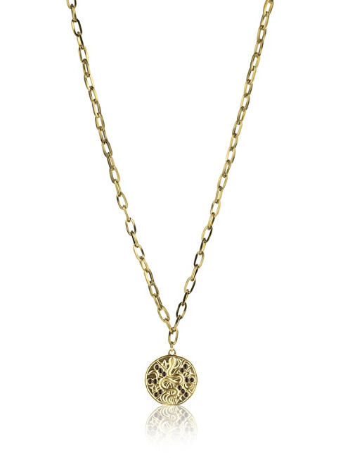 Marc Malone Výrazný pozlacený náhrdelník Ariana Black Necklace MCN23021G