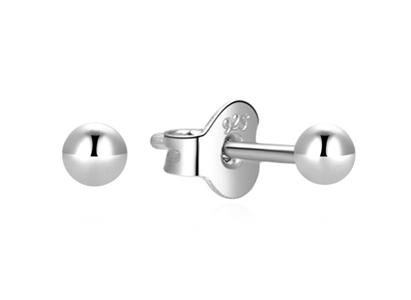 MOISS Minimalistické strieborné náušnice kôstky E000142 0,5 cm