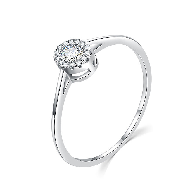 MOISS Luxusní stříbrný prsten s čirými zirkony R00020 52 mm