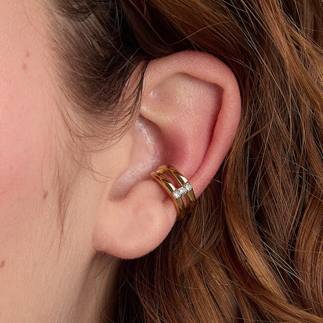 Morellato Dvojitá pozlacená single záušnice s krystaly Earcuff SAUP40