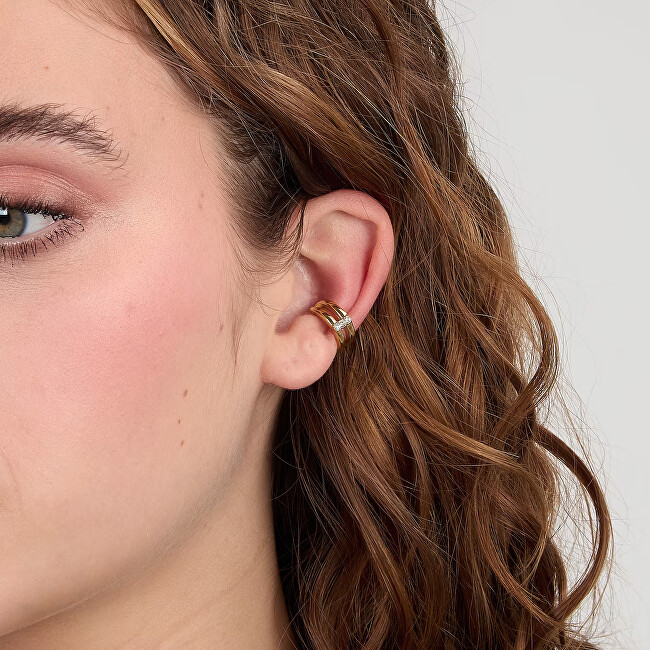 Morellato Dvojitá pozlacená single záušnice s krystaly Earcuff SAUP40