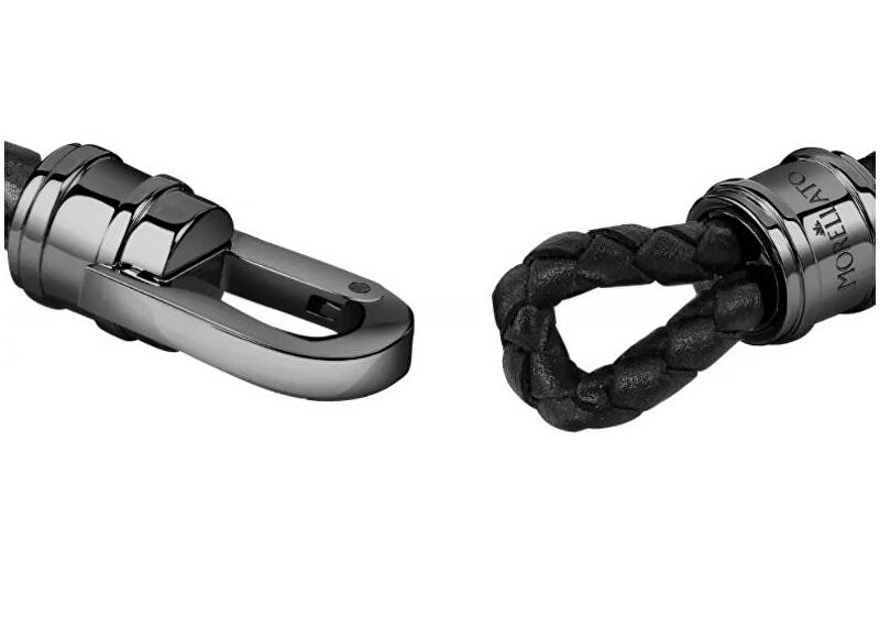 Morellato Elegantný čierny kožený náramok Moody SQH4 19,5 cm