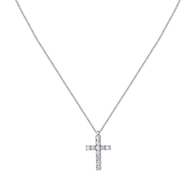 Morellato Moderný strieborný náhrdelník s krížikom Medium Cross Tesori SAIW117 číra, strieborná