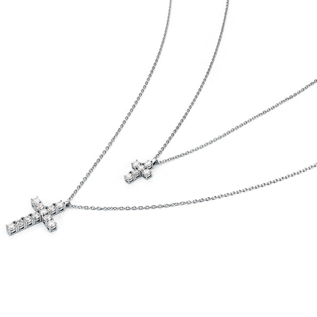 Morellato Moderný strieborný náhrdelník s krížikom Medium Cross Tesori SAIW117 číra, strieborná