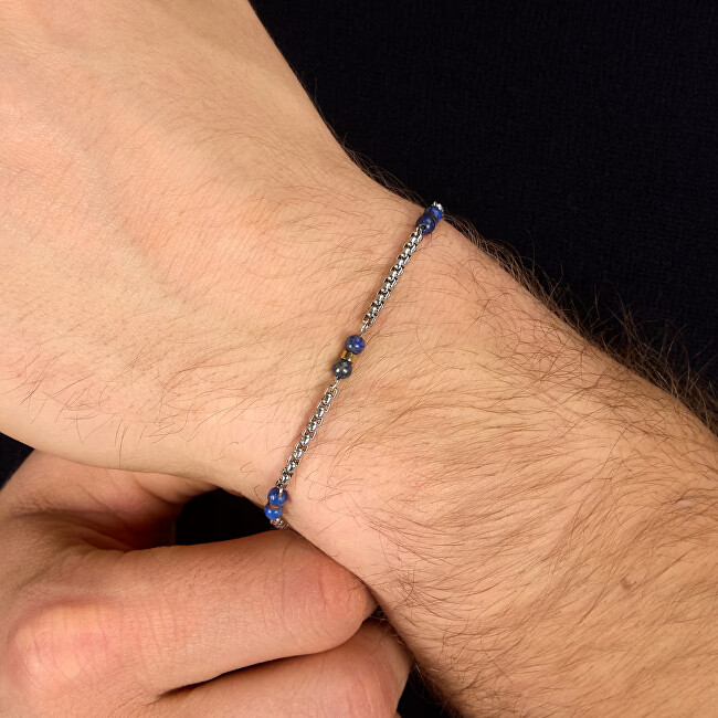 Morellato Pánský bicolor náramek s korálky lapis lazuli Terra S1755