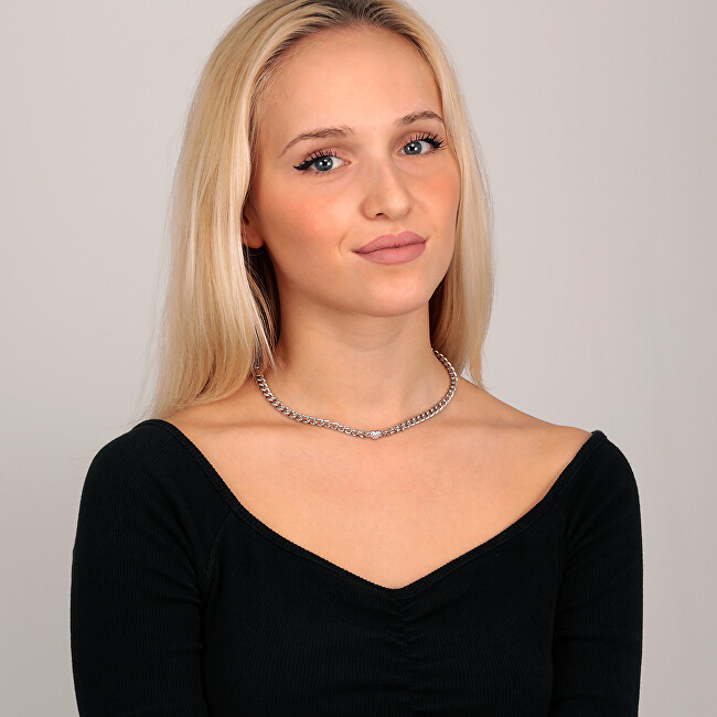 Morellato Romantický oceľový náhrdelník s kryštálmi Incontri SAUQ13 číra, strieborná