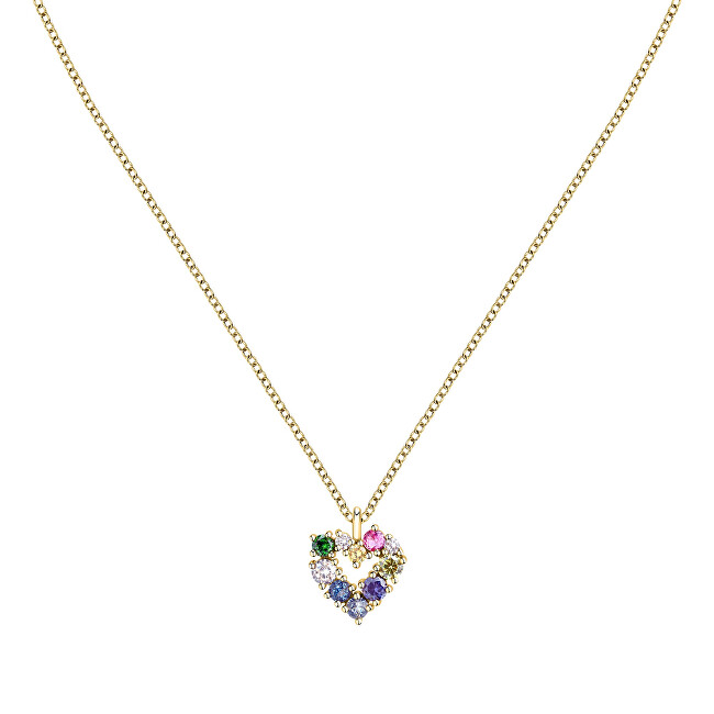 Morellato Romantický pozlacený náhrdelník se srdíčkem Colori SAVY06