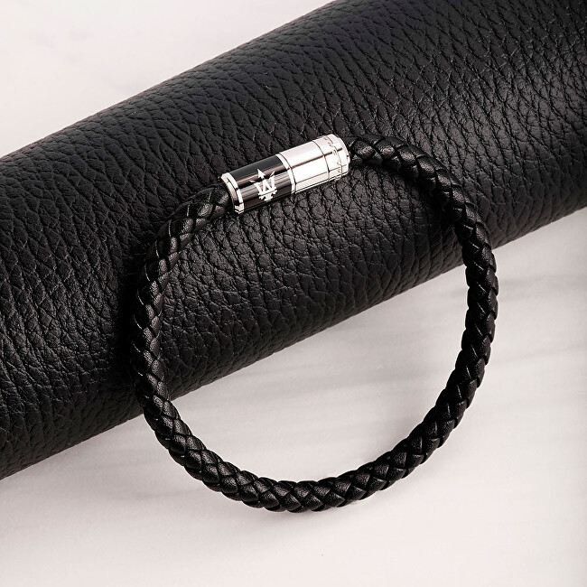 Maserati Luxusní kožený náramek Recycled Leather JM222AVE07