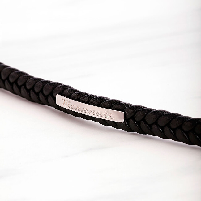 Maserati Stylový kožený náramek Recycled Leather JM222AVE02